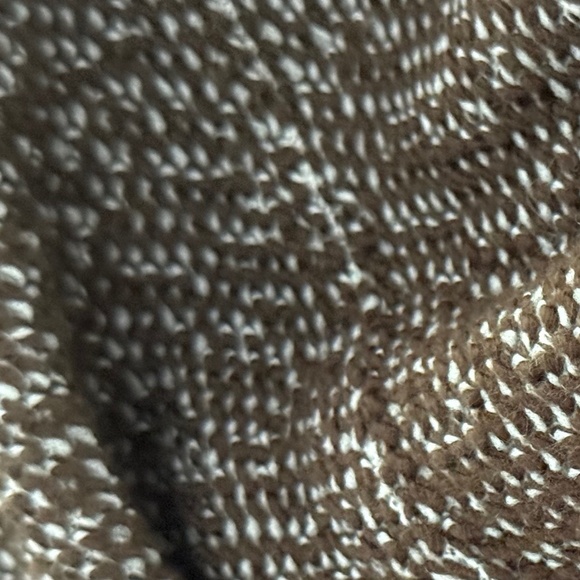 Lands' End Cowl Neck Dark Brown/White Boucle Textured Sweater Size M - Picture 7 of 8